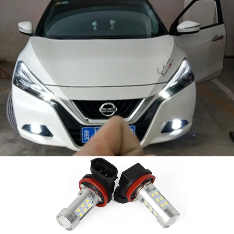 2x H11 H8 Автомобильный светодиодный DRL Автомобильная противотуманная фара дневная