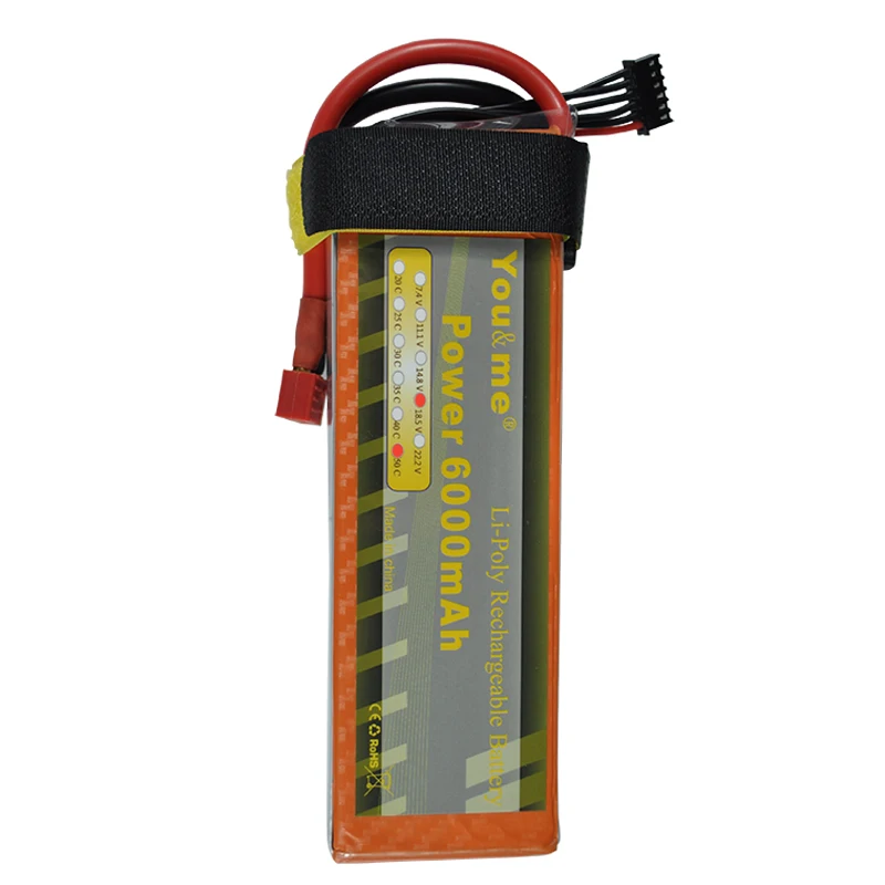 Youme RC Lipo Battery 6000mAh 18.5V 5S 50C Max 100C for rc toys&hobbies