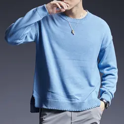 2019 новый модный брендовый свитер для мужчин пуловеры с круглым вырезом Slim Fit Джемперы Knitred теплый зимний Корейский стиль повседневная