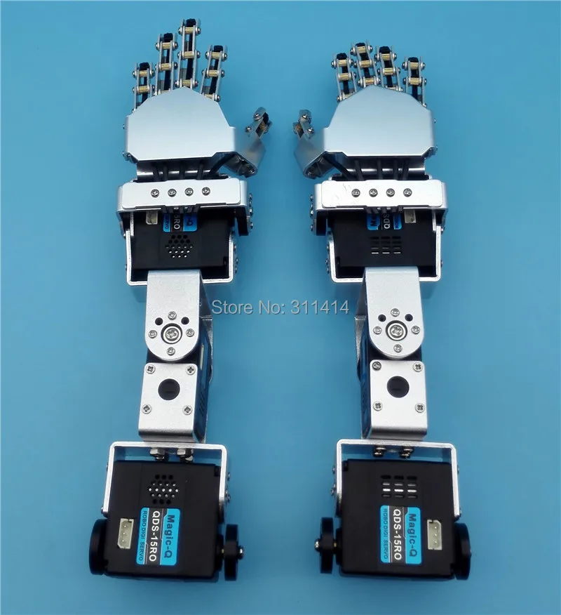 Humanoid Robot Left+Right Hand Arm Fingers Manipulator w// Servo for DIY Robotics