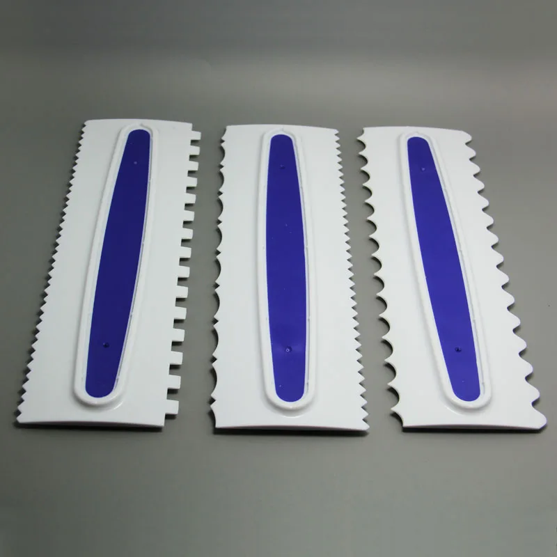 

FDA High Quality Plastic 3pcs Fondant Cake Icing Comb Scrapers Set