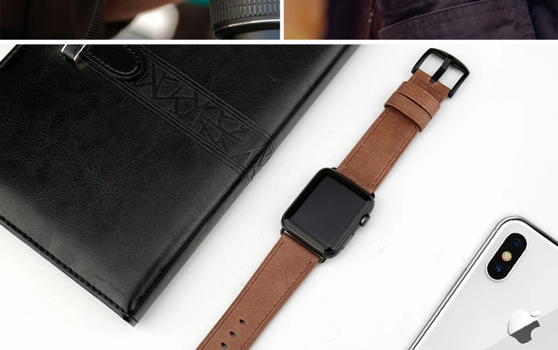 Ремешок MAIKES из натуральной кожи для часов Apple Watch Series 4 3 2 iWatch Band 42 мм 38 мм Браслет Apple Watch Band 44 мм 40 мм