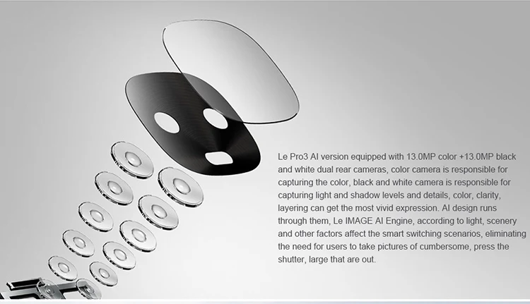 LeEco LeTV Le Pro 3 Dual Camera AI X651 4GB RAM 32GB ROM Helio X23 MTK6797D 2.3GHz Deca Core 5.5 Inch 2.5D In-cell FHD Screen Android 6.0 4G LTE Smartphone