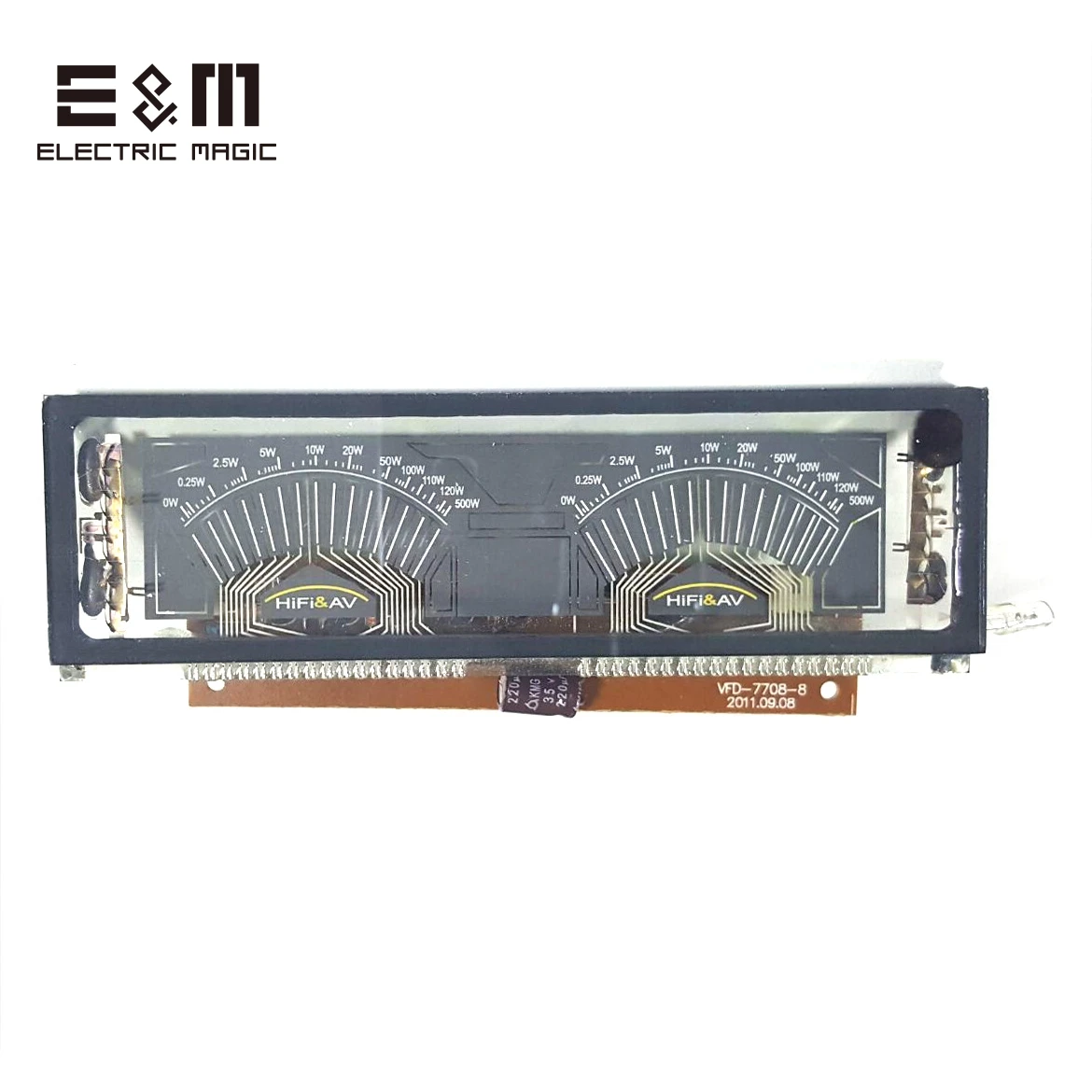 

140*40mm VFD Module Screen Panel Graphical Lattice for HIFI Power Amplifier SCM Fluorescent Display with Driver Board VDF-7708-8