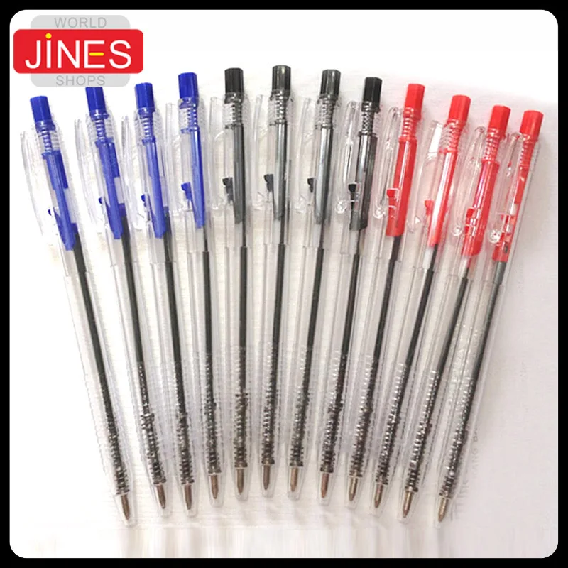 

50 pieces/lot Ballpoint Pens 0.7mm Classic Ultralight Ball point office School accessories pens Stationery Black/Red/Blue ink