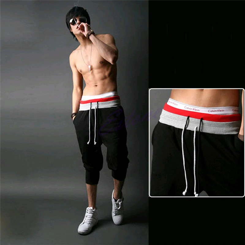 men casual loose men's trousers low crotch Hip Hop Harem Pants Fitness