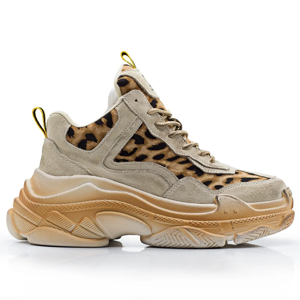 

2019 hechos a mano de encaje leopardo puntos de cuero-tira de Atheletic zapatos de mujer zapatos pies tinta terminado pila Overs