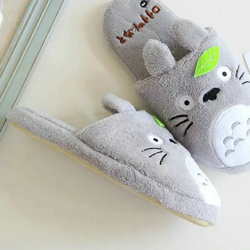 Totoro/женские нескользящие домашние тапочки с милым котиком из мультфильма; домашние тапочки для пар; Мужская обувь для спальни; Новинка года