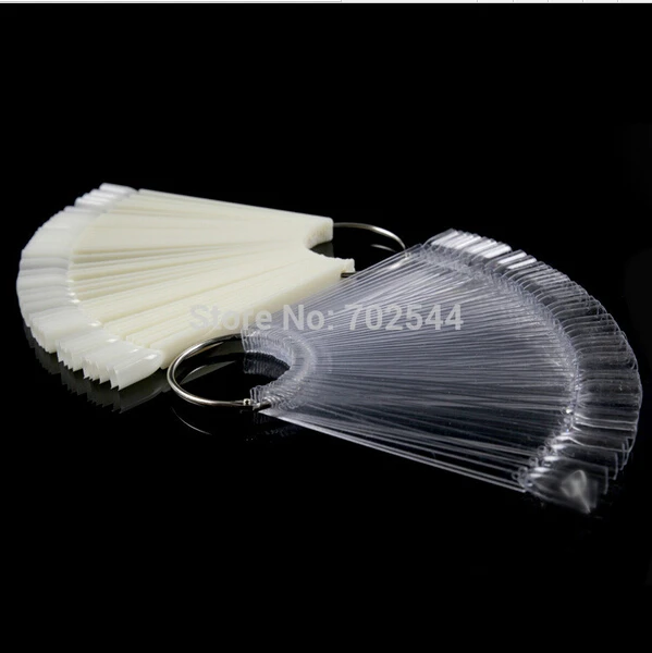 

50pcs/Set Nail Art Tips Display Practice Nail Polish Swatches/Nail Color Sample Nail Tools Practice Equipment Beige/clear