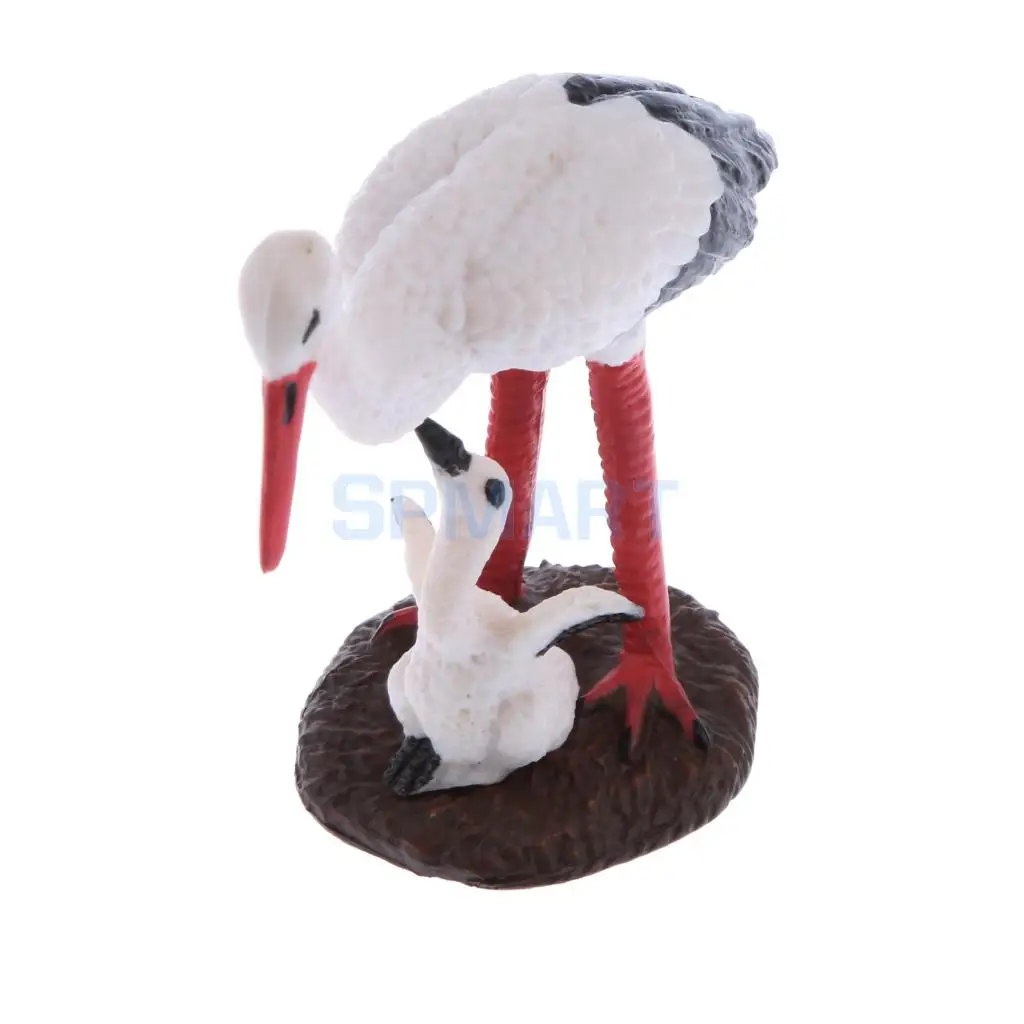 Realistische Kunststoff Tierfiguren Modell Zoo Wild White Crane Kinder