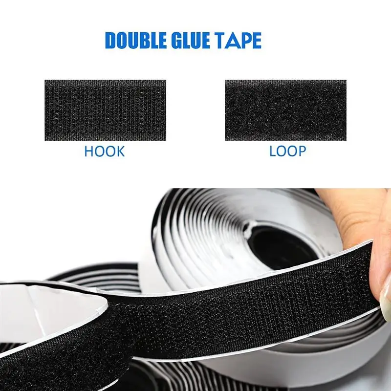 

2 Rolls 5M Strong Self Adhesive Fastener Loop Tape Round Pads Tape Magic Stick Home Textiles Apparel Sewing Accessories