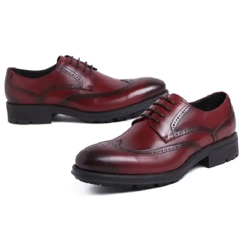 De Negócios Escritório Vestido Genuínos Scarpe Vinho Northmarch Formal Casamento Do Homens Oxford Preto Couro Preto vermelho Brogue Lace Up Festa Sapatos Italiano qqwZaA
