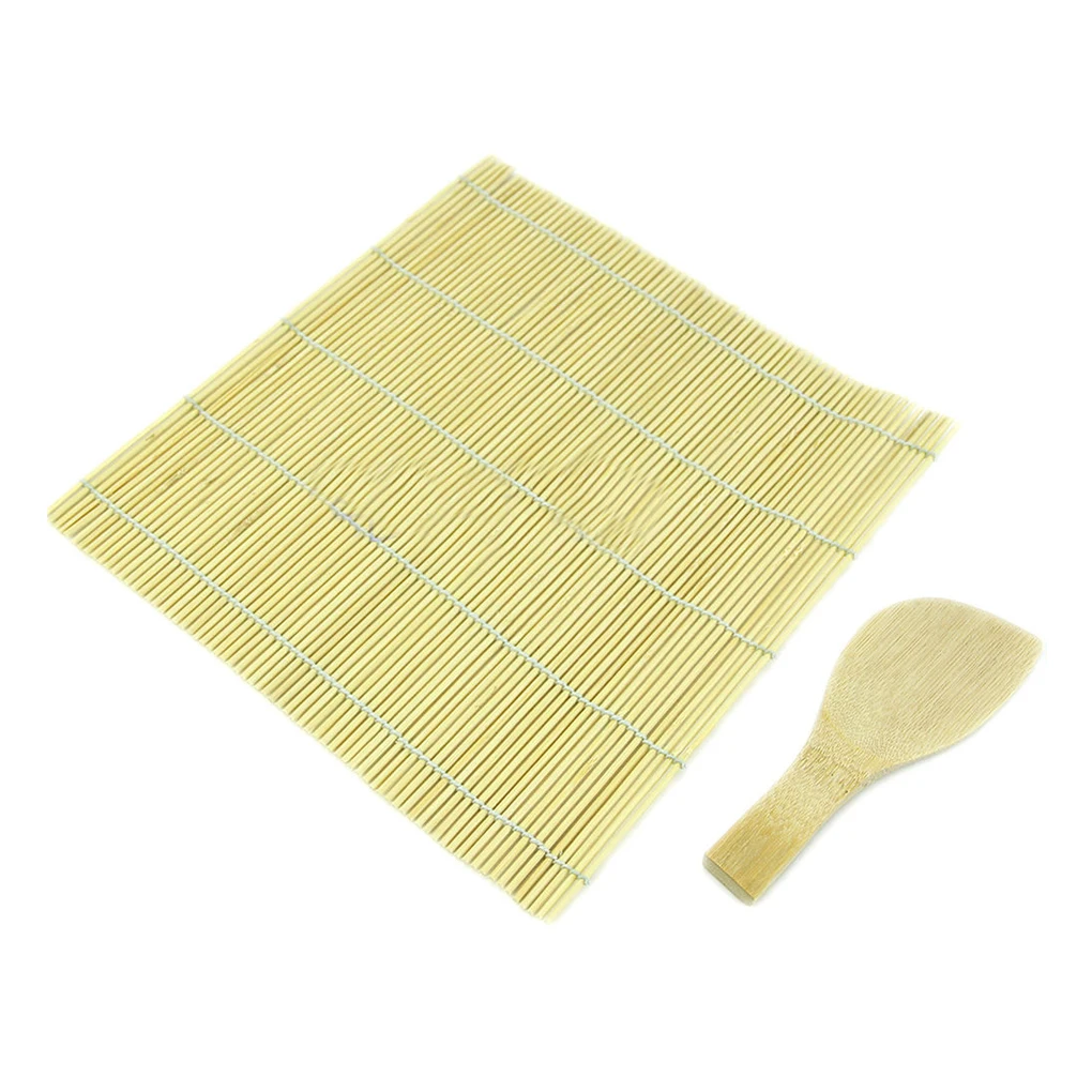 Горячая набор инструментов для изготовления суши, бамбуковые коврики с бамбуковой ложкой, Подушка ролика для суши, инструмент для приготовления суши своими руками