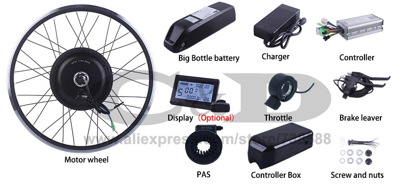 Cheap Ebike Electric Bike Conversion Kit XF39 XF40 Motor MXUS Brand hailong 1 battery 500W 36V 17AH 48V 52V 13.6AH LED LCD freehub 10