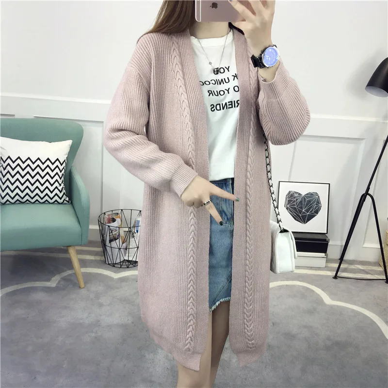 

2017 New Arrive Spring Long Length Lady's Cardigans Casual Rayon Black Knitted Sweater Women Summer Loose