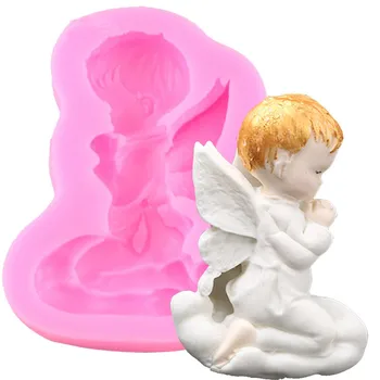 

Cute Angel Silicone Molds Cupcake Fondant Cake Decorating Tools Soap Candy Clay Molds Gumpaste Chocolate Moulds A027
