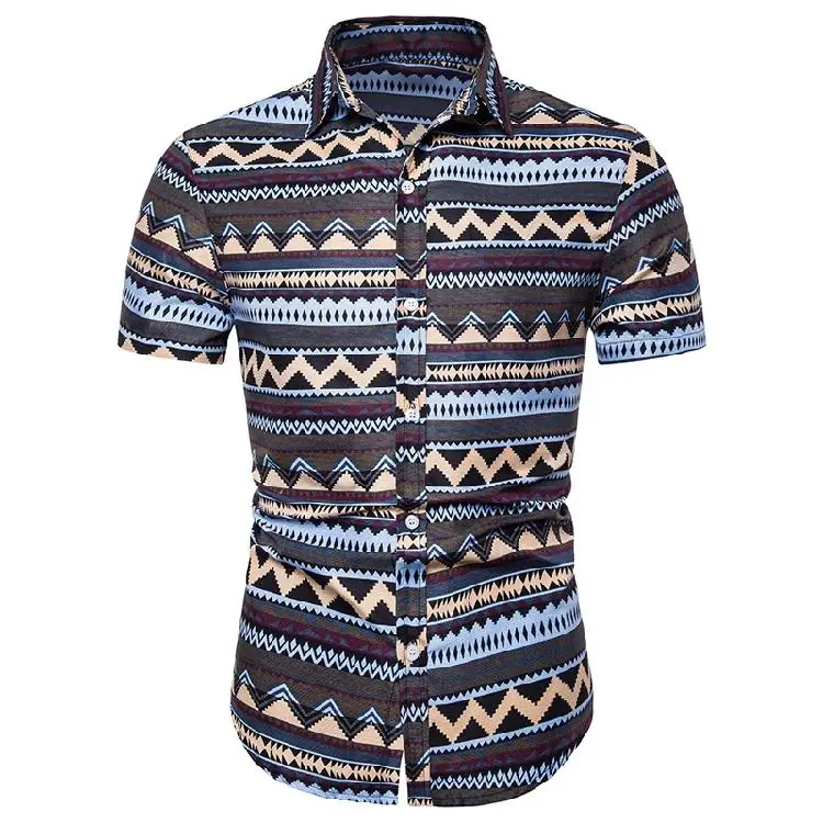 Для мужчин рубашки для мальчиков социальных Гавайский стиль Camisa masculina новые модели рубашек блузка костюмы Slim fit короткий рукав