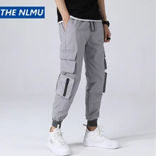 Уличная карго длиной до щиколотки Мужские штаны для бега с эластичной резинкой на поясе и на штанах мульти-карман модные повседневные мужские брюки-шаровары HZ016