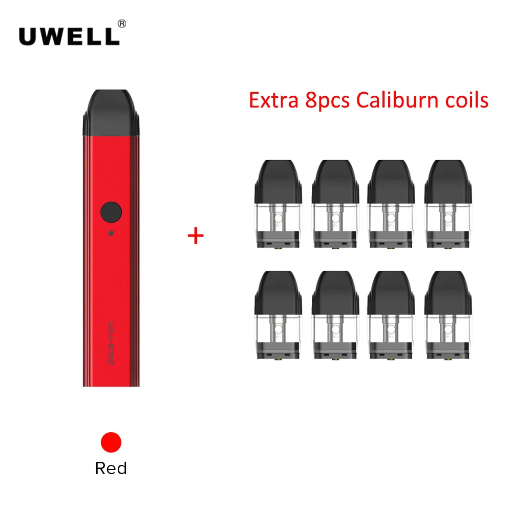 

In Stock Original Uwell Caliburn System Kit Pod With 8Pcs Cartridge 2ml built in 520mah Battery Vape Tank Atomizer E-Cigarette