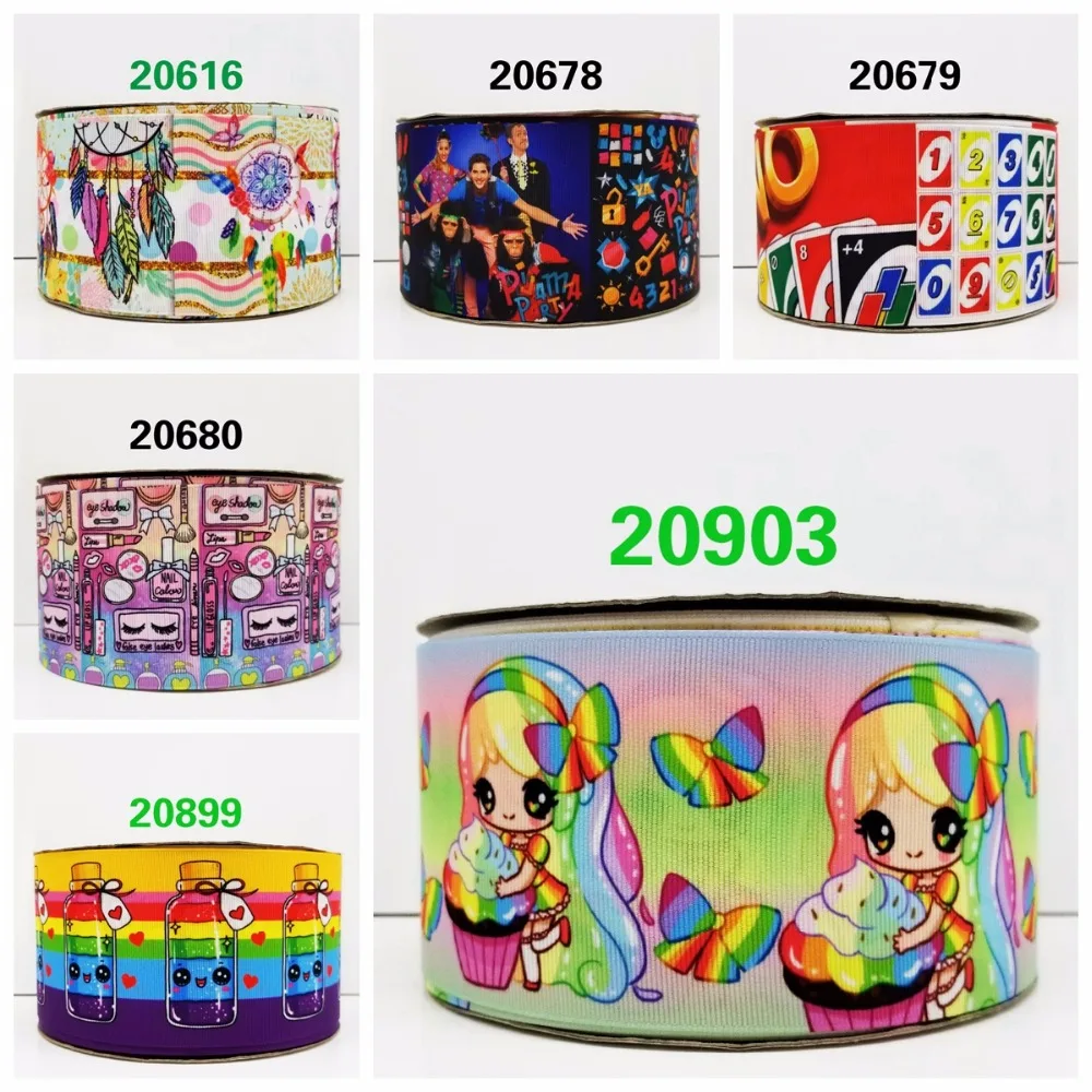 Бесплатная доставка 50 ярдов мультфильм Единорог печатных grosgrain ленты 20903 | Дом и