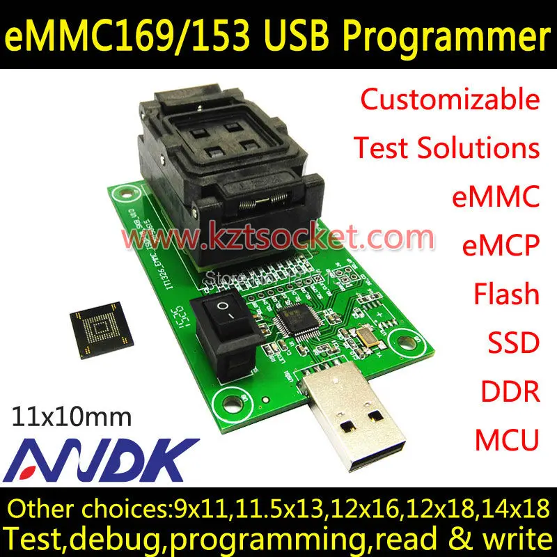 eMMC socket eMMC169 153 socket USB,11x10,nand flash testing.Programming ...