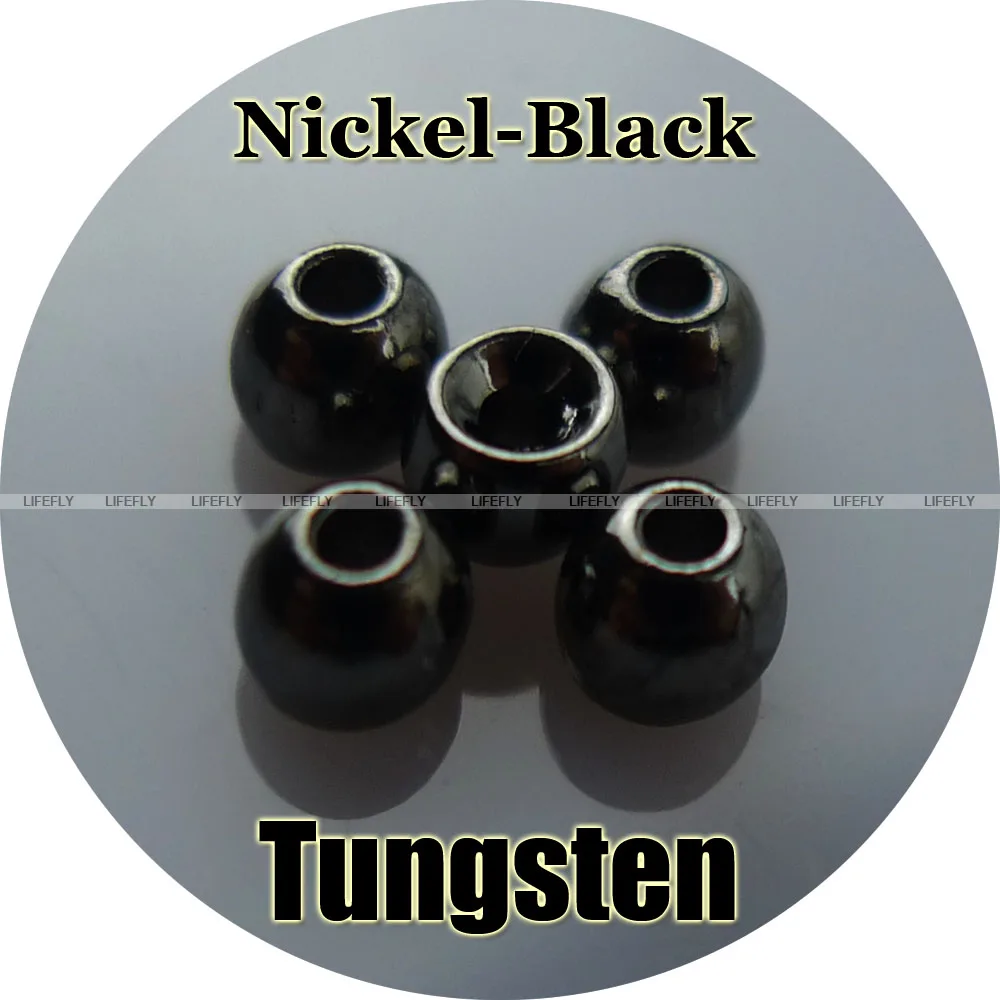 

Nickel Black Color, 100 Tungsten Beads, Countersunk, Fly Tying, Fishing