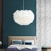 Artpad White Feather Pendant Light With E27 Bulb Included Living Room Bedroom Wedding Hanging decor Droplight Home Lighting ► Photo 3/6