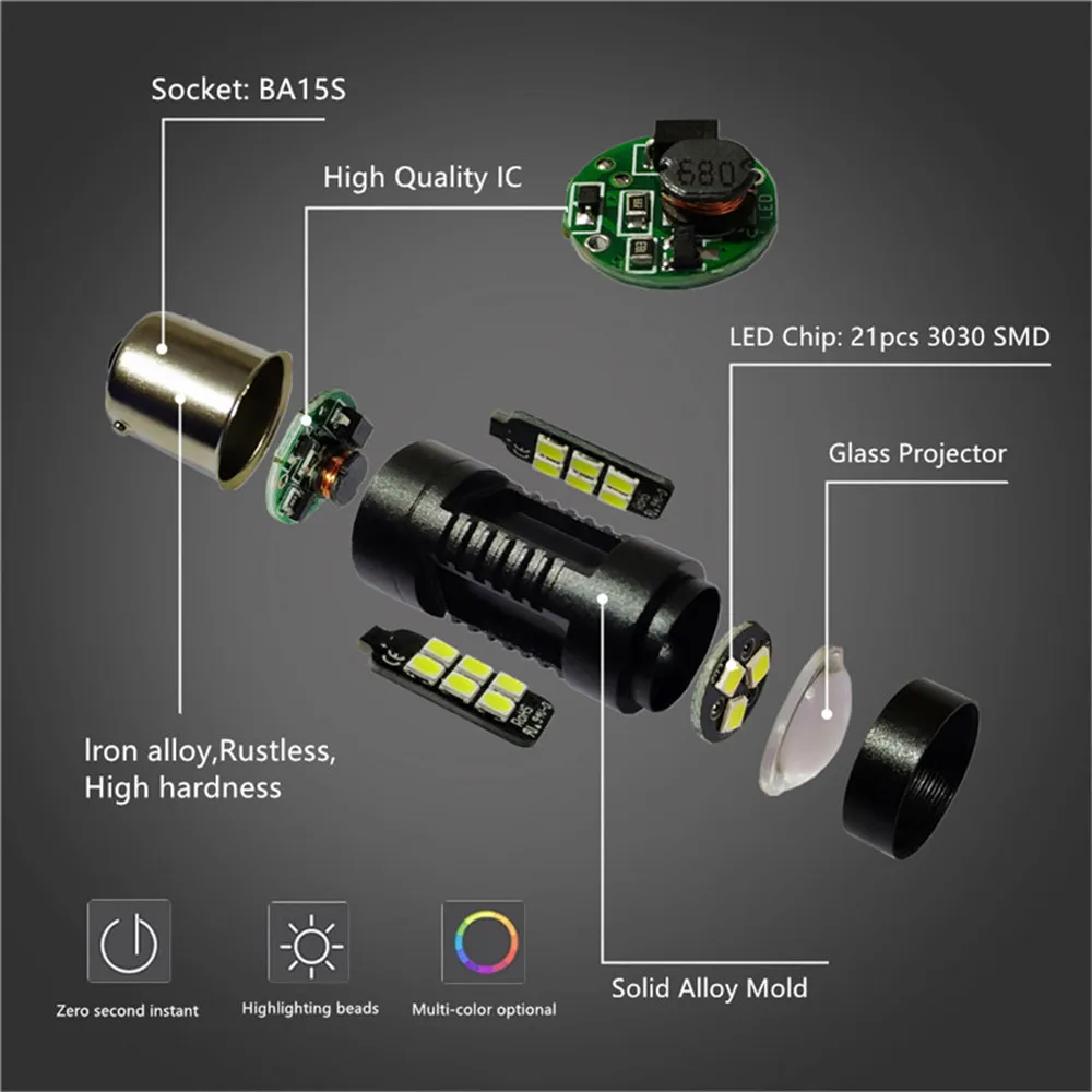 Автомобильные фары 1156 P21W LED BA15S P21/5W BAU15S 1157 BAY15D светодиодные лампы сигнальные