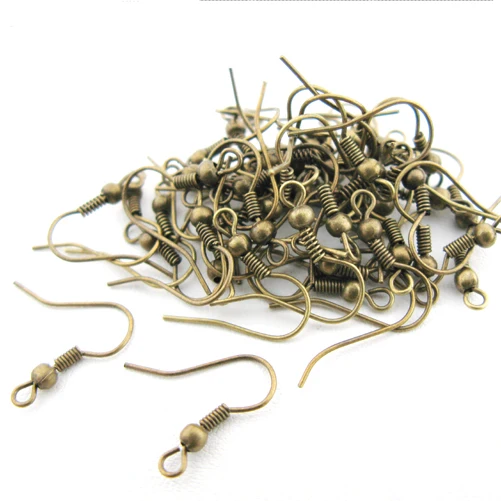 

TOAOB 400pcs Antique Bronze 18MM Bead Earring Hooks Jewelry Accessory Ear Wire