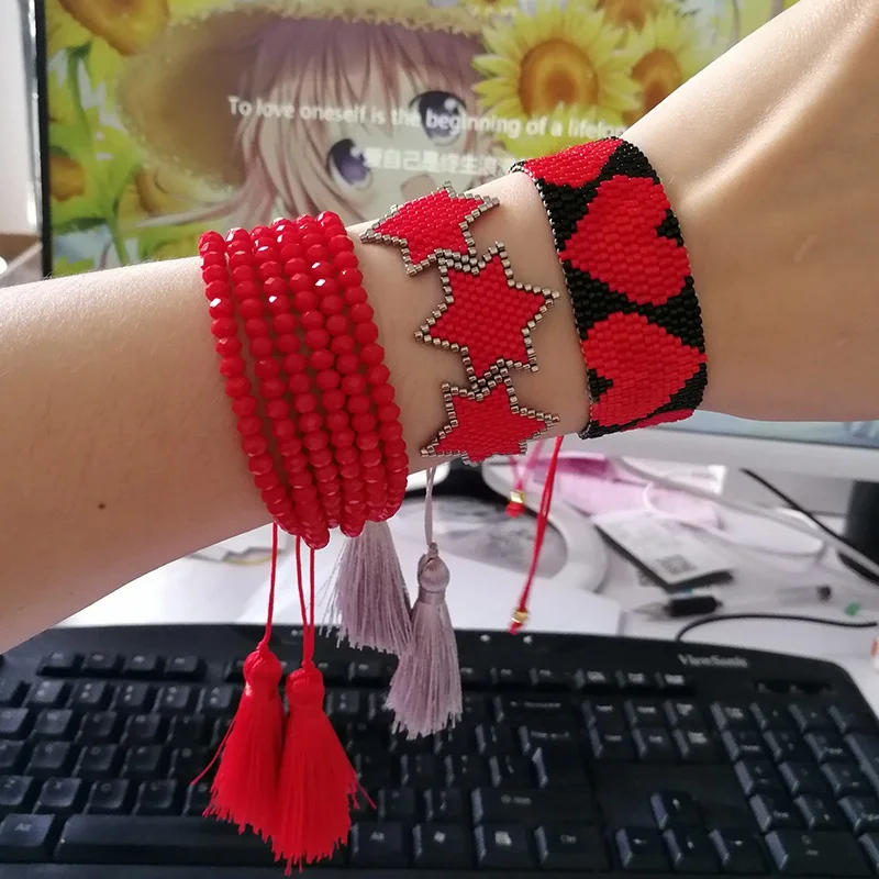 SHINUSBOHO подвеска звезда кисточка ювелирные изделия Миюки браслет для женщин Delica