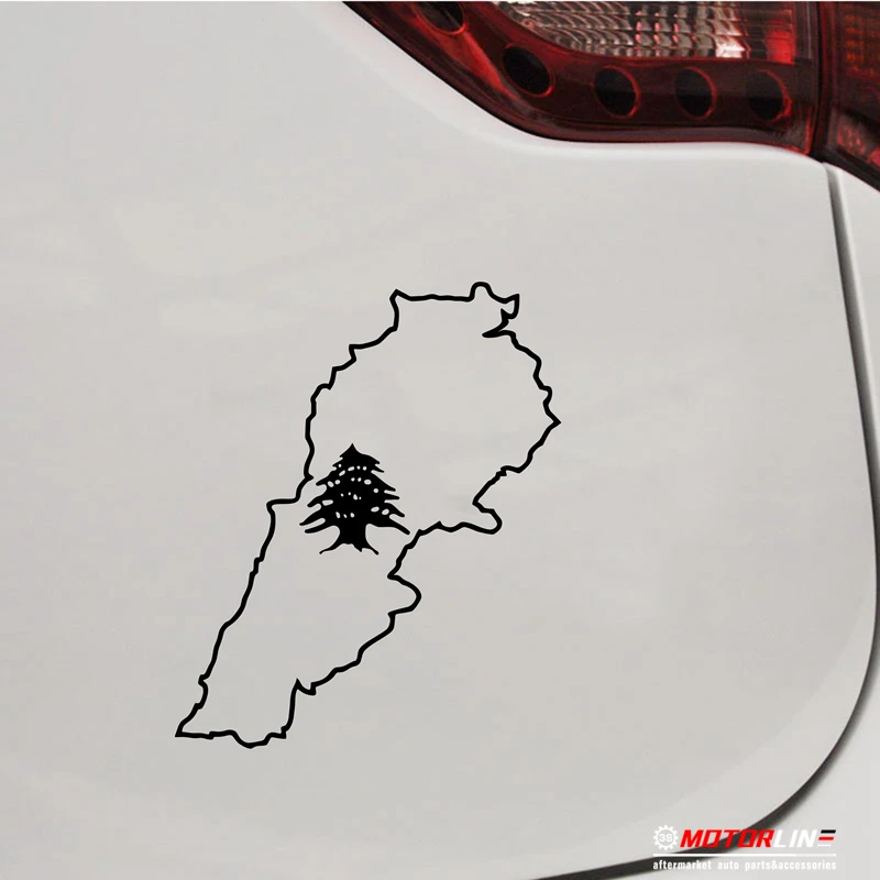 

Lebanon Cedar Map outline silhouette Decal Sticker Car Vinyl no bkgrd