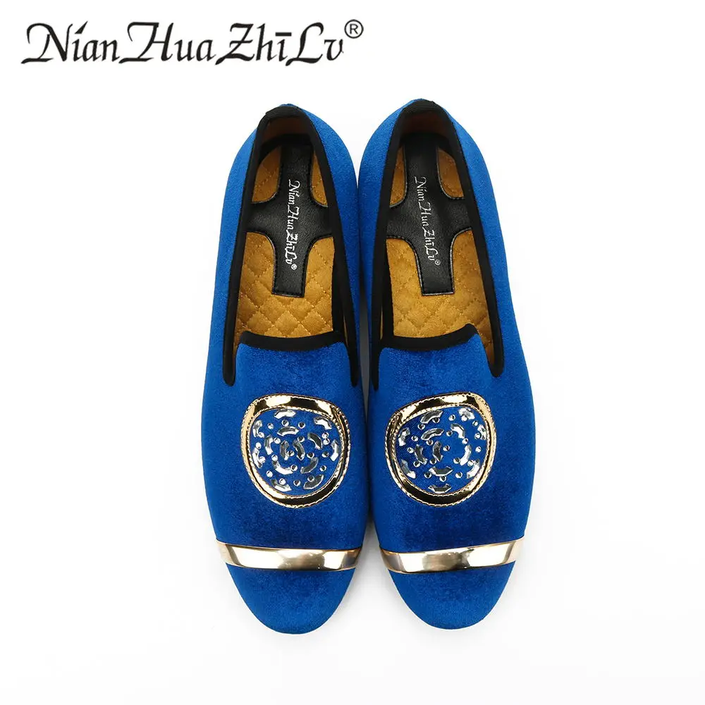 New Fashion Men Velvet Dress Loafers men's classic Casual Shoes Gold Top and Metal Toe Handmade luxurious flats New Fashion Men Velvet Dress Loafers men's classic Casual Shoes Gold Top and Metal Toe Handmade luxurious flats