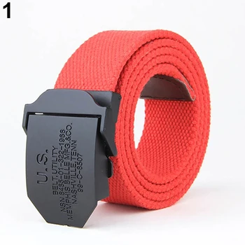 

Men Fashion Casual Solid Color Buckle Soliders Military Waist Belt