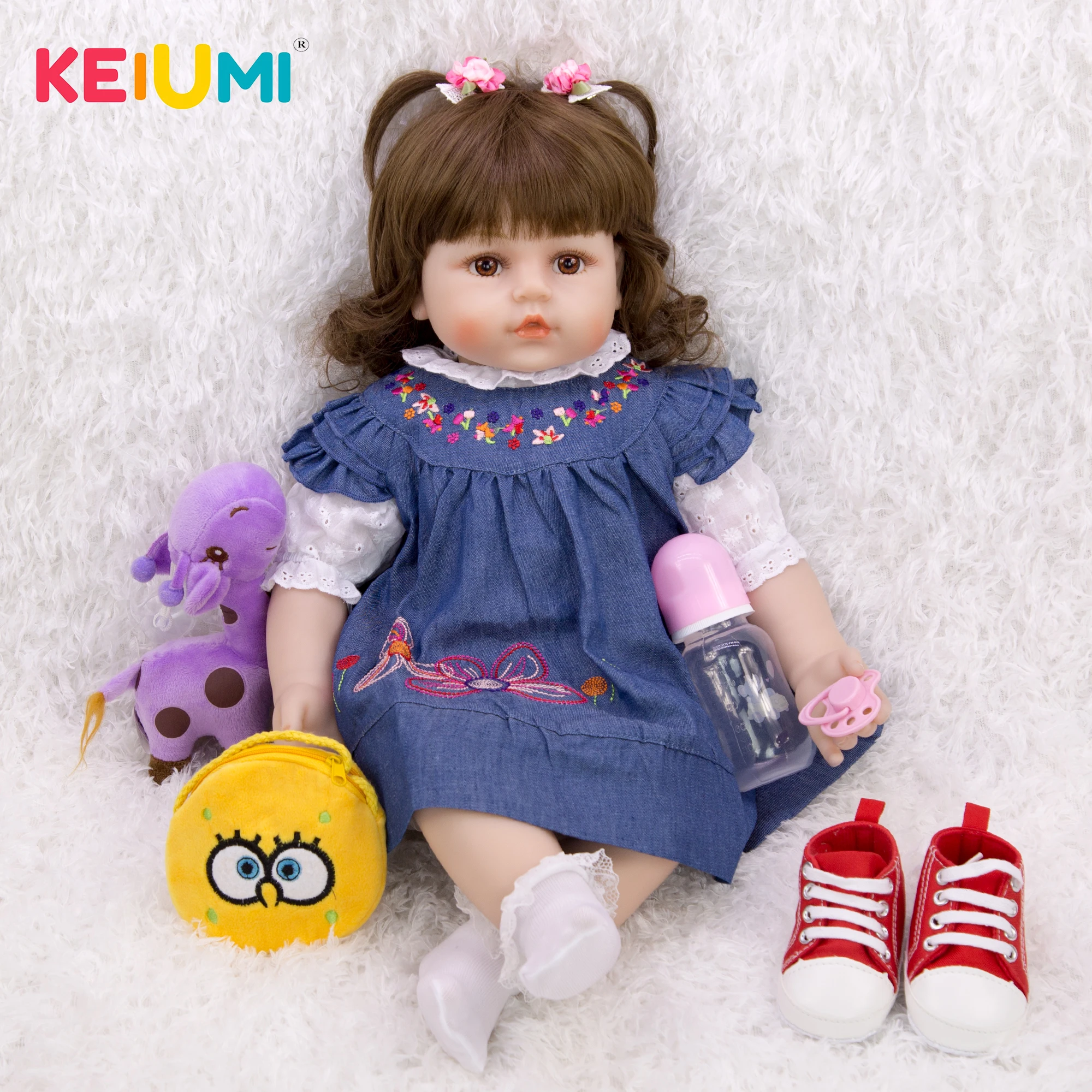 KEIUMI стильная силиконовая виниловая Кукла Reborn Baby 60 см Реалистичная кукла для