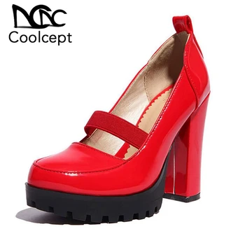 

Coolcept women platform stiletto high heel shoes footwear sexy brand female spring heeled pumps heels shoes size 34-39 P16969