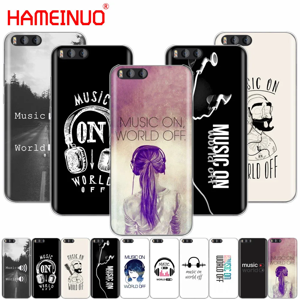 

HAMEINUO music on world off Print Cover Case for Xiaomi Mi A1 A2 3 4 5 5S 5C 5X 6 6X 4I 4C NOTE MAX 2 mix plus
