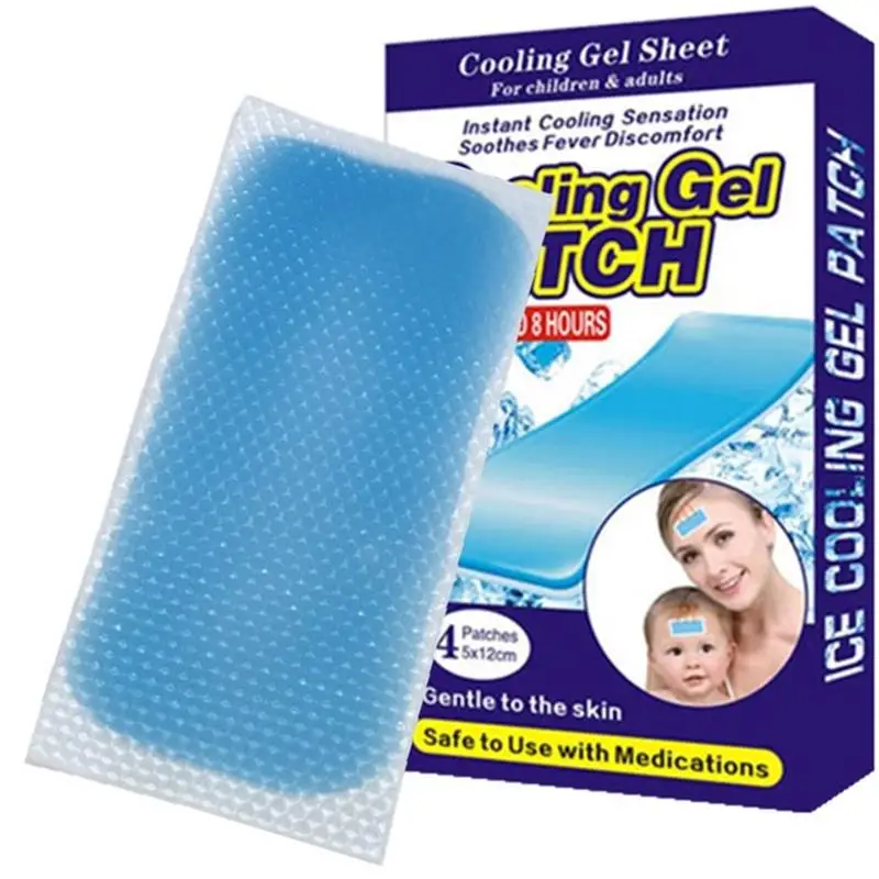 

4Patches/ Boxes Baby Fever Patch Hydrogel Pain Relief Patch 5*12cm Cooling Gel Patch Ice Sheet Herbal Fever Plaster