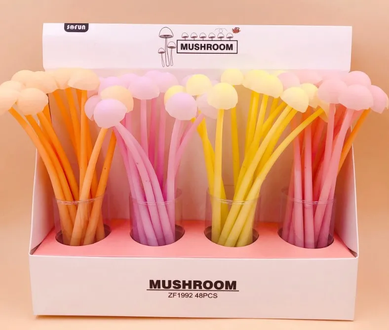 Прекрасный Mushroon гель для дизайна ручка черный цвет 0,5 мм Школьные офисные поставки 48 шт./лот