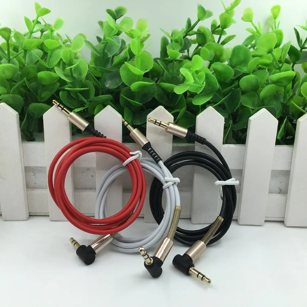 3.5mm Male to M Aux Cable Cord L Shaped Right Angle Car Audio Headphone