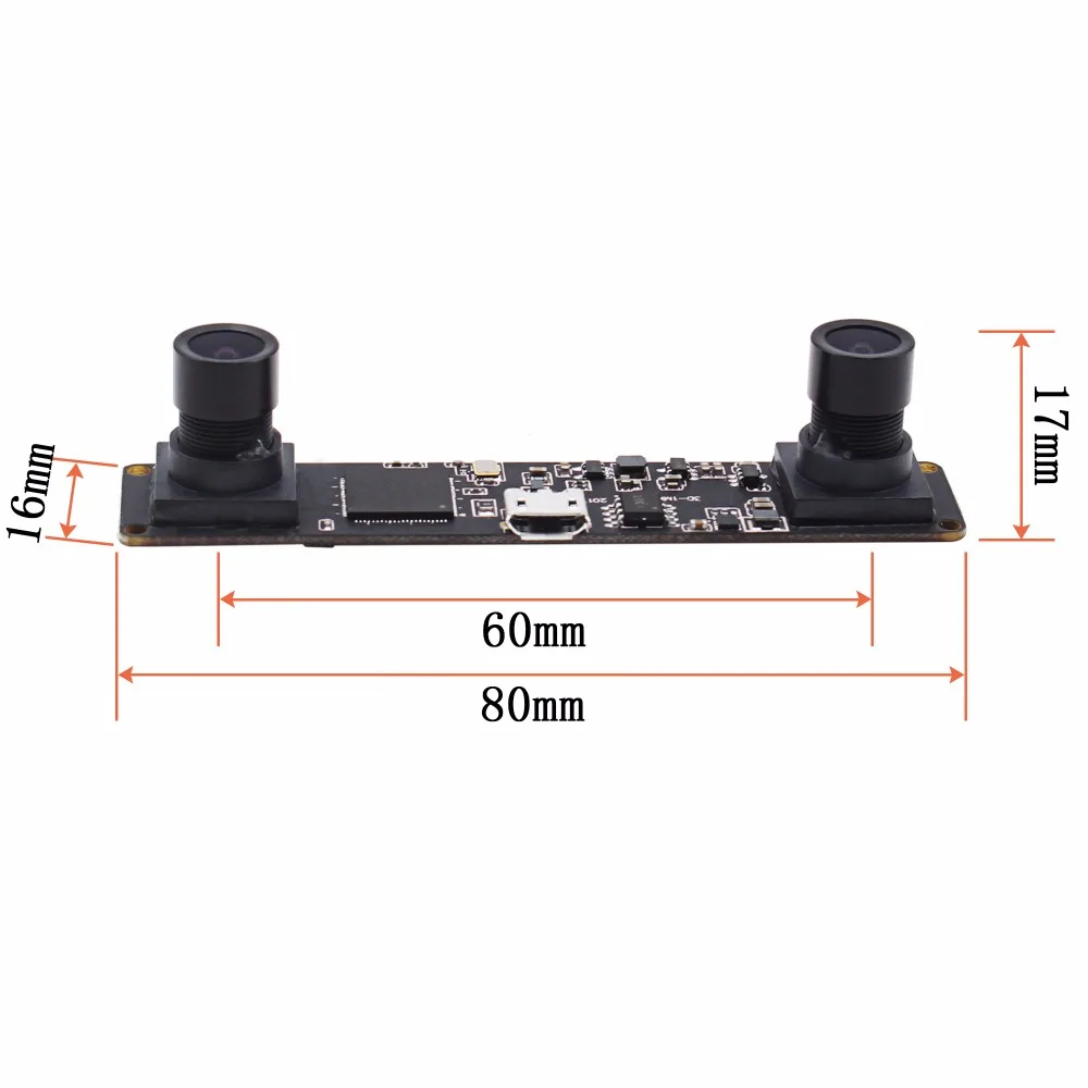 Синхронизация 3D USB 2,0 MJPEG 60fps 1.3MP UVC мини-веб-камера с двумя объективами стерео usb плата модуля камеры для Android Windows Linux