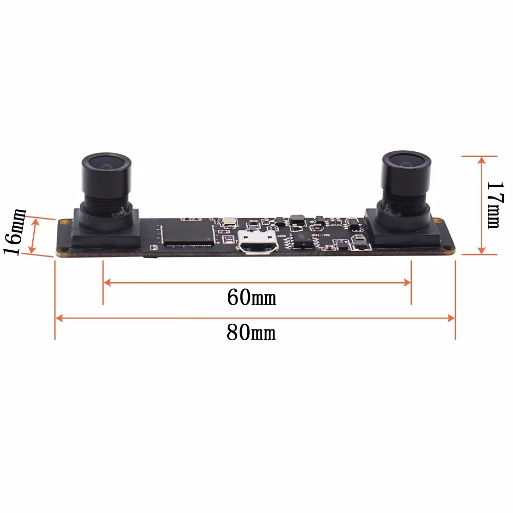 Synchronization 3D USB 2.0 MJPEG 60fps 1.3MP UVC mini webcam Dual lens Stereo usb camera module boa