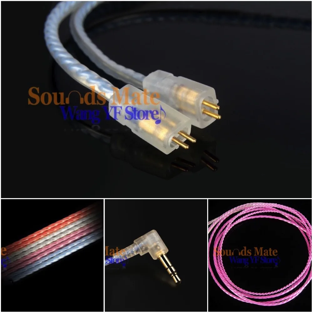 Silver Plated 6N OFC Cable For Ultimate Ears UE TF5 TF10 10pro TF15 SF5 Pro SF3 4 Colors Select