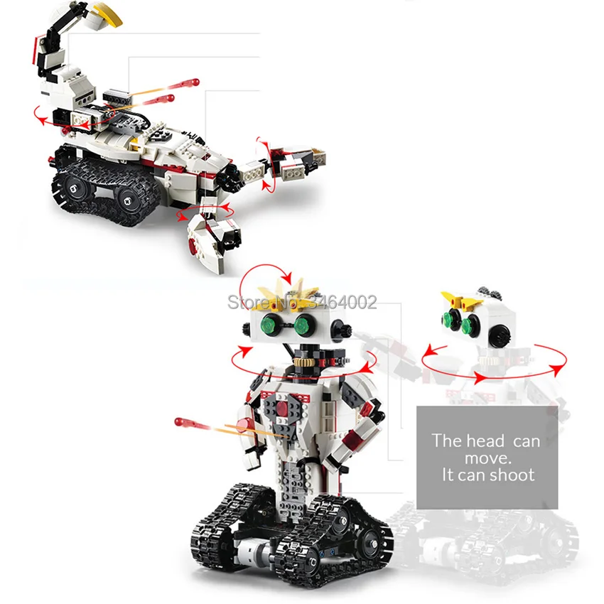 710 шт. DIY RC робот строительные блоки 2 в 1 Преобразование литиевой батареи 3