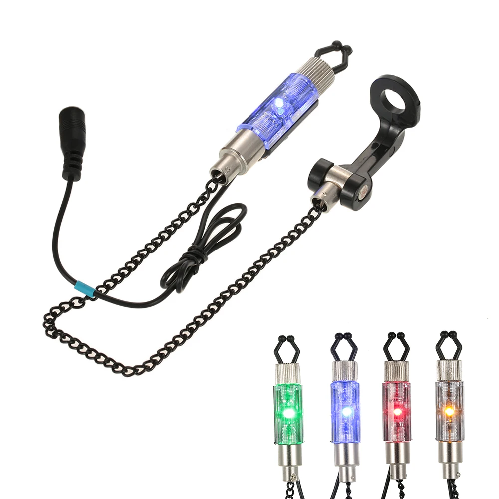 Colgador de alarma de mordedura de Pesca de carpa de hierro, Indicador luminoso LED, accesorios de herramientas de pesca duraderos