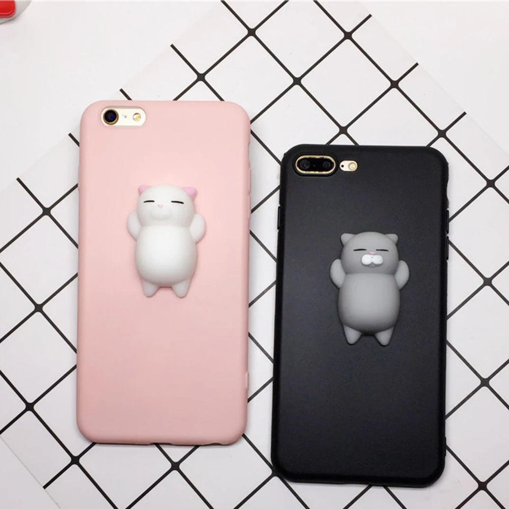 

Squishy Cat Soft Phone Case for IPhone 5s SE 6 6s Cute Case for IPhone 7 6s Plus 3D Doll Phone Accessories Capa