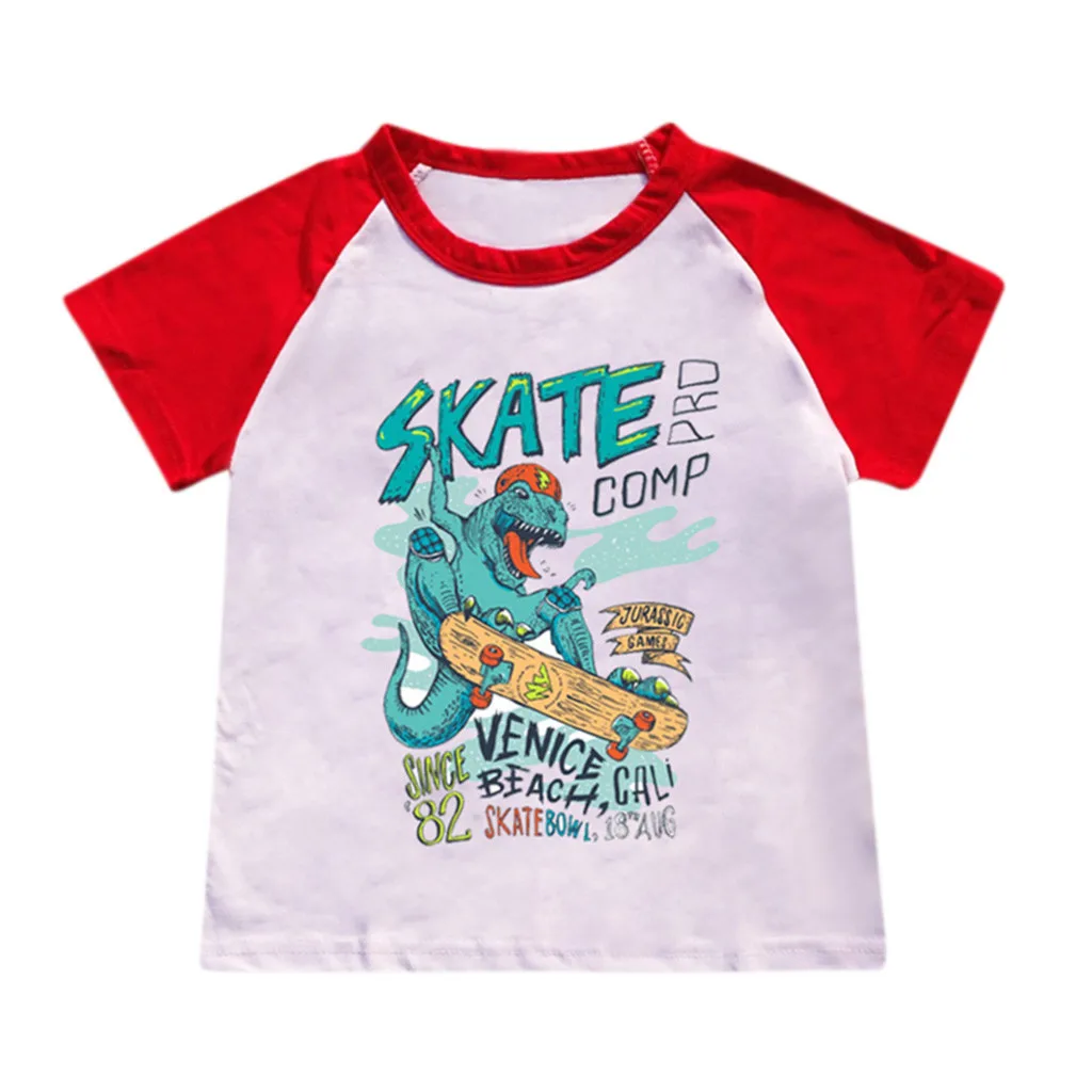 

Szyadeou 2019 summer Fashion casual Tops Kids Bady Boy Cartoon Hot Style Dinosaurs Patternz T-shirt Bottoming Shirt Tops D1