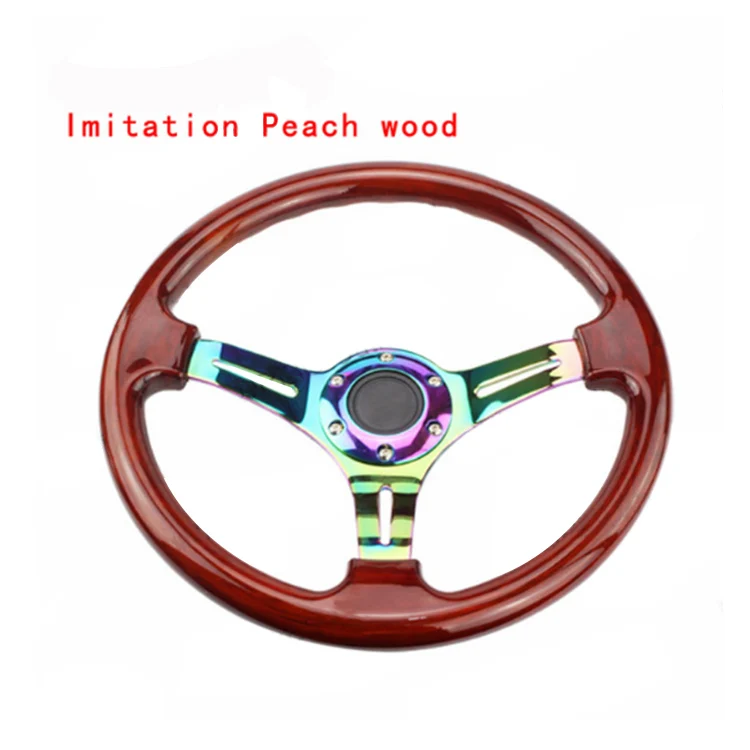 Neo хром 350 мм 14 дюймов Руль ABS руль - Цвет: Imitation Peach wood