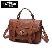 Ретро Женская сумочка ручной работы из натуральной кожи офисные женские Наплечные сумки с ручкой сверху сумка через плечо