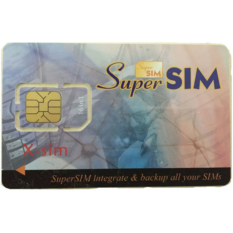 16 En 1 Max SIM teléfono celular súper tarjeta integrar copia de seguridad de todos tus Sims X-Sim en blanco estándar mini TARJETA DE SIM