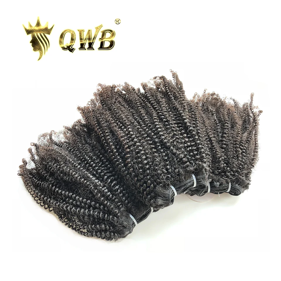 QWB Бесплатная доставка Coily кудрявые 3 пучка/партия 14 ~ 22'Professional Ratio бразильские